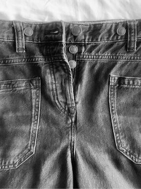 Free People High-Rise Button-Fly Jeans in Black Wash